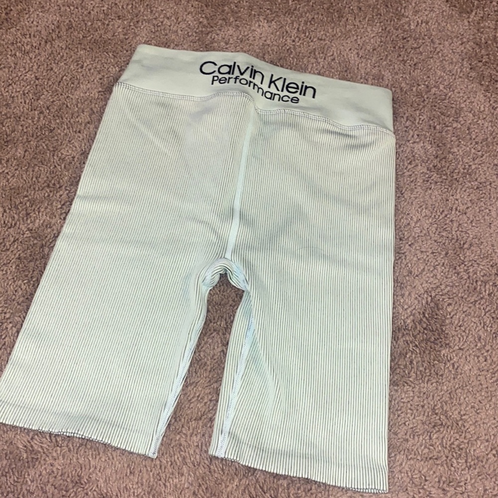 Seafoam green Calvin Klein biker shorts